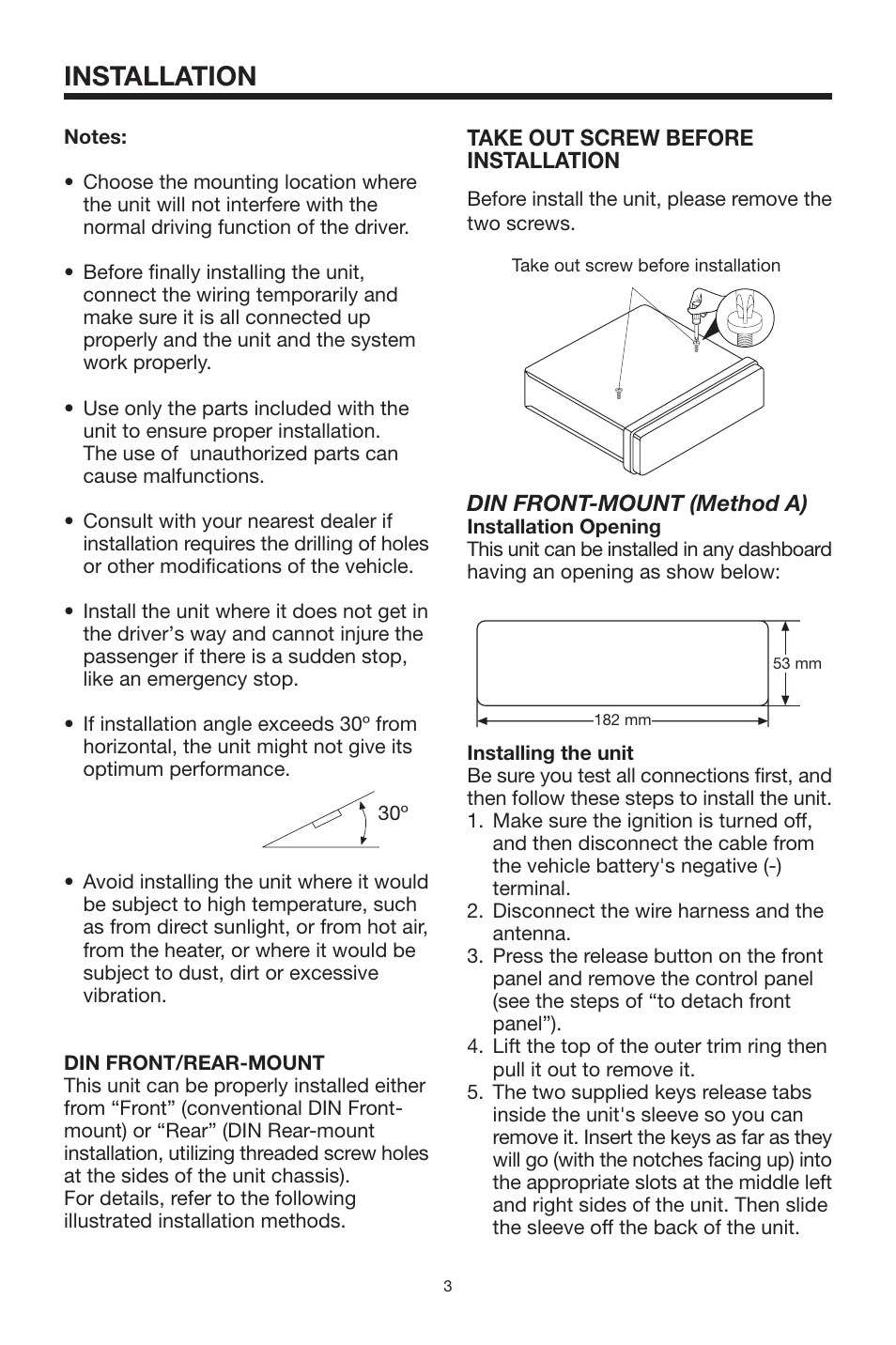 Installation | PYLE Audio Mobile Audio System PLMR18 User Manual | Page 3 / 14