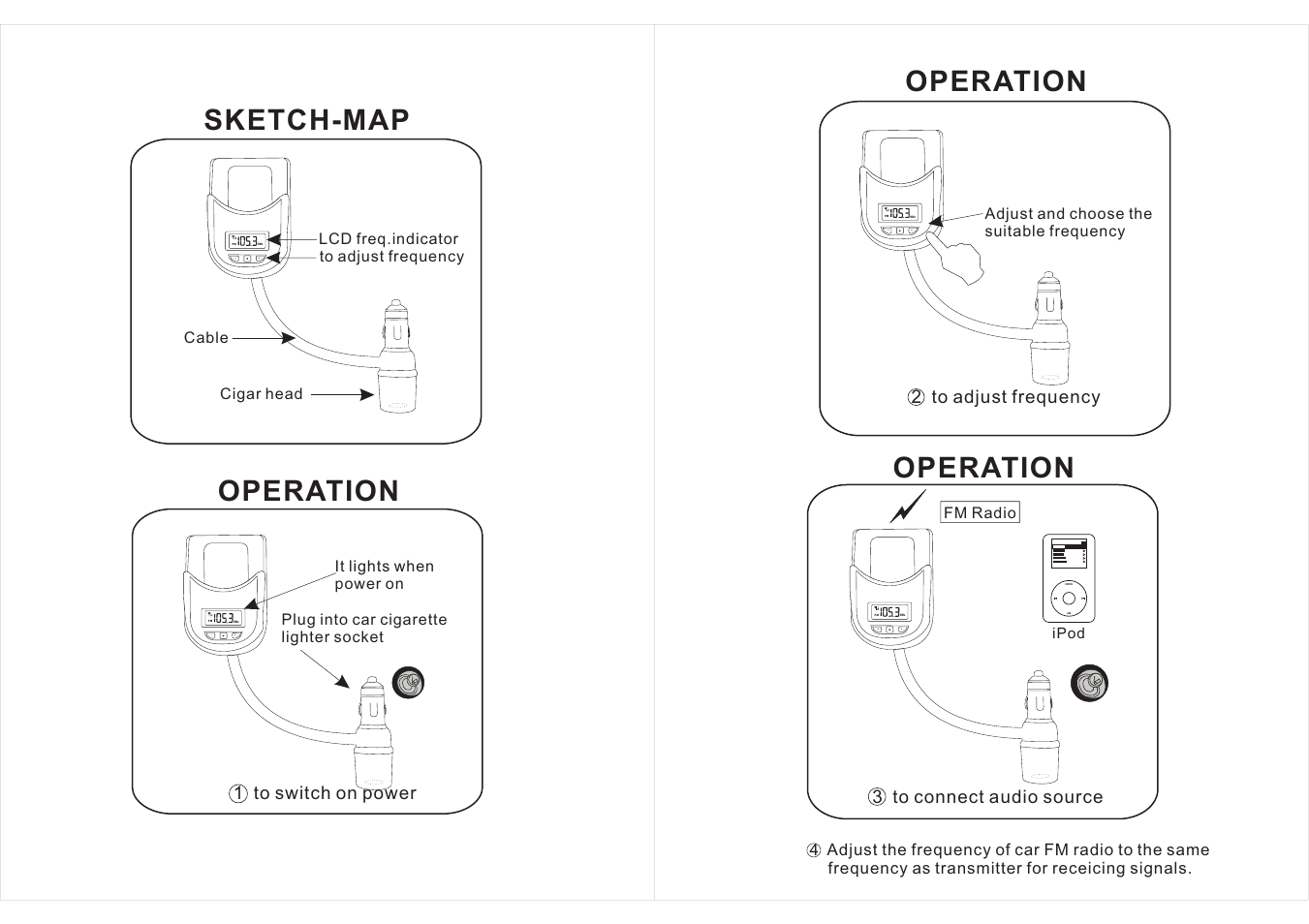 Sketch-map, Operation, Menu | PYLE Audio PIFMDK6 User Manual | Page 2 / 2