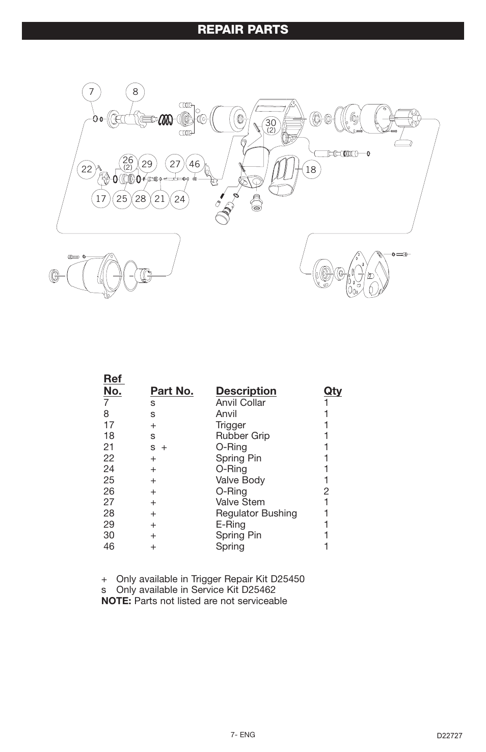 Repair parts | PYLE Audio PT382 User Manual | Page 7 / 8