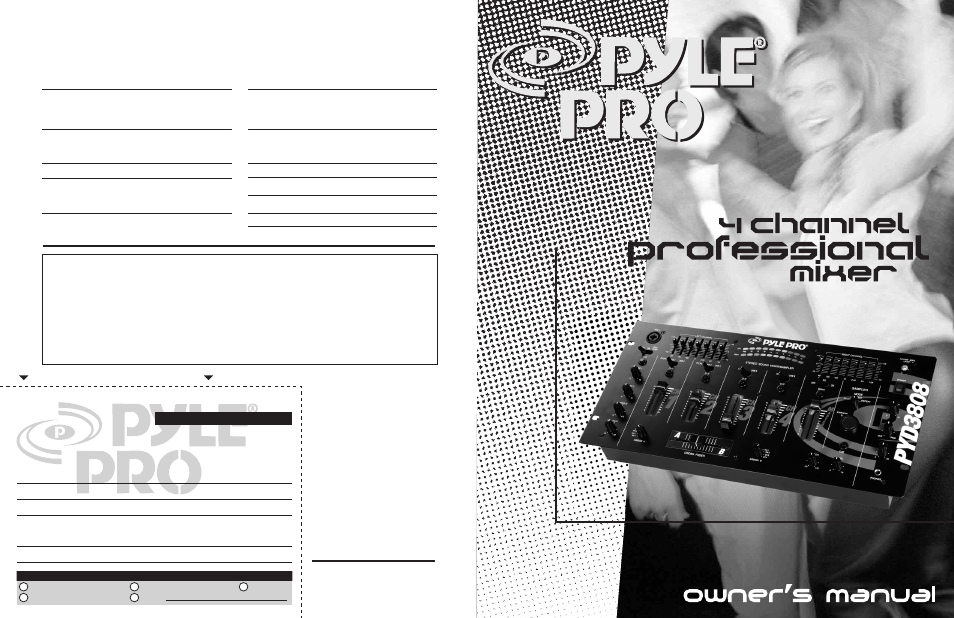 PYLE Audio PYD3808 User Manual | 7 pages