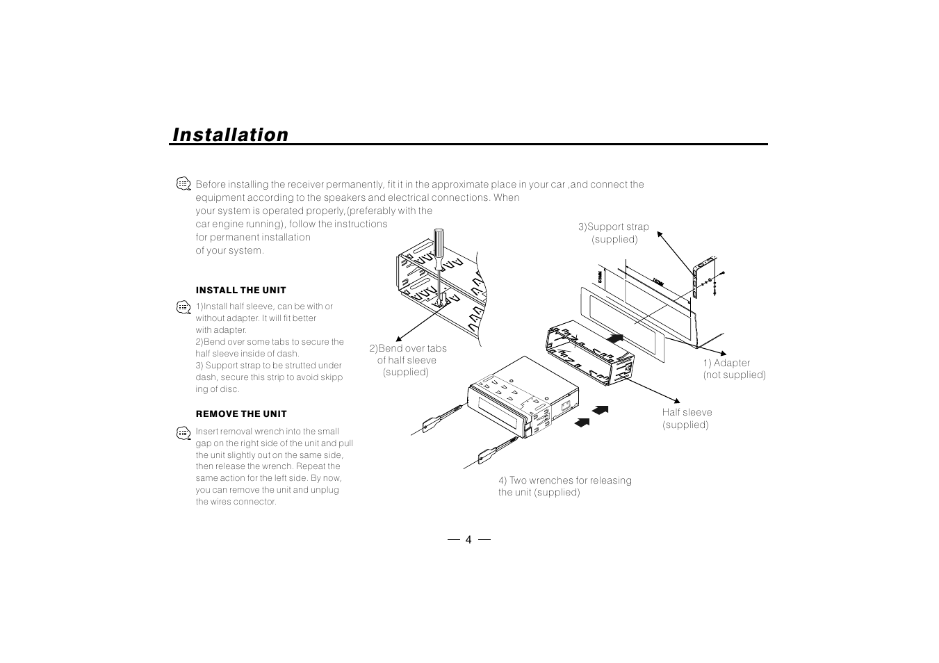 Installation | PYLE Audio PLD182 User Manual | Page 5 / 21