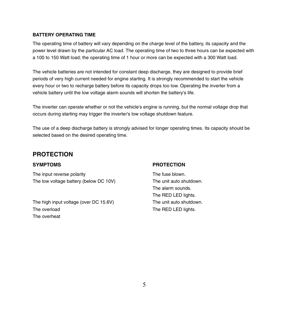 Protection | PYLE Audio PLINV3 User Manual | Page 6 / 9