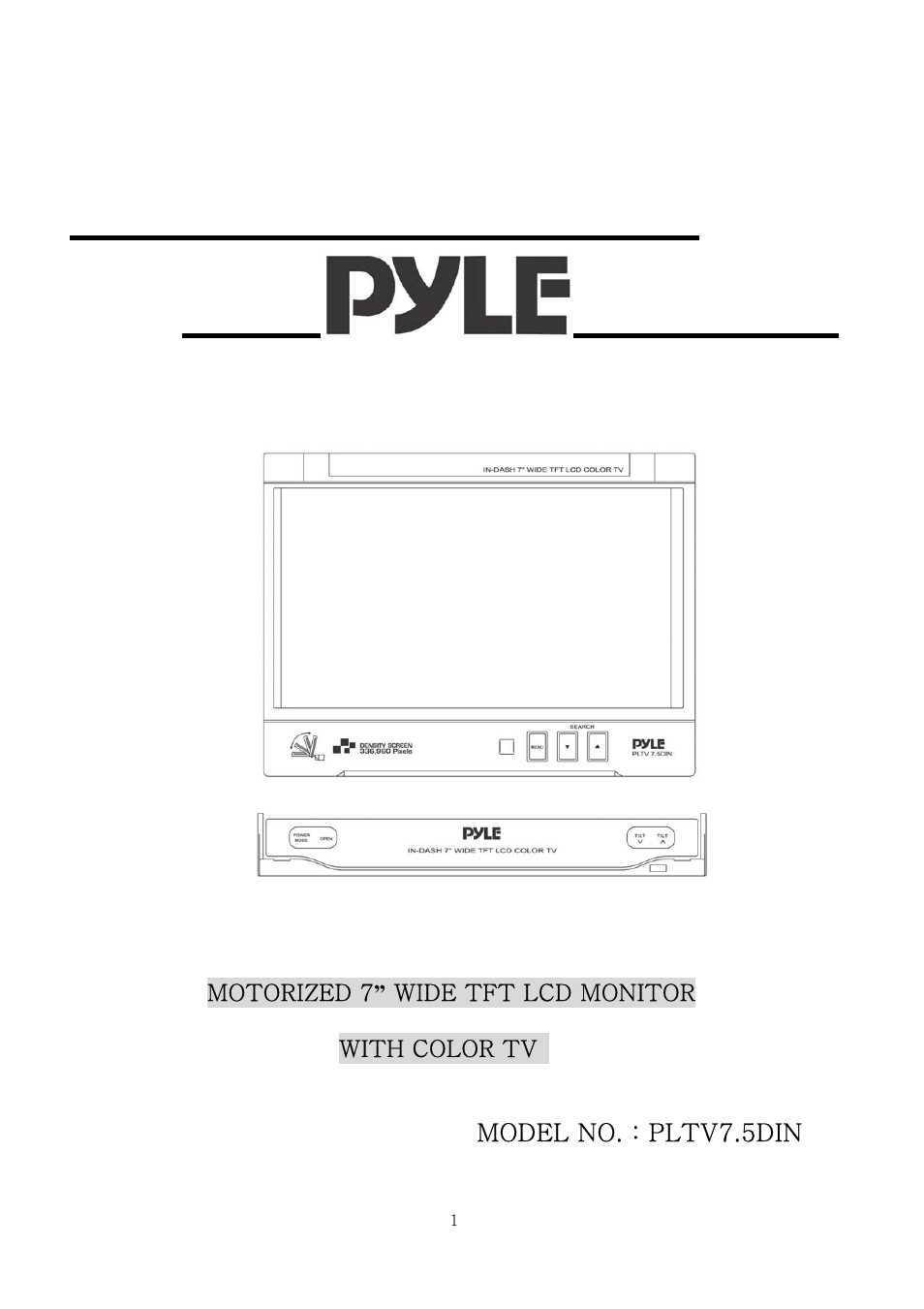 PYLE Audio PLTV7.5DIN User Manual | 31 pages