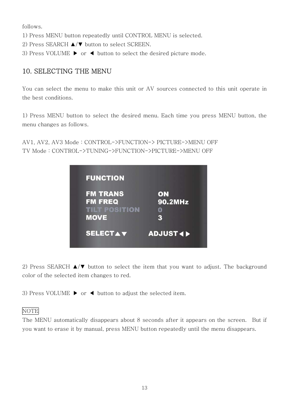 PYLE Audio PLTV7.5DIN User Manual | Page 13 / 31