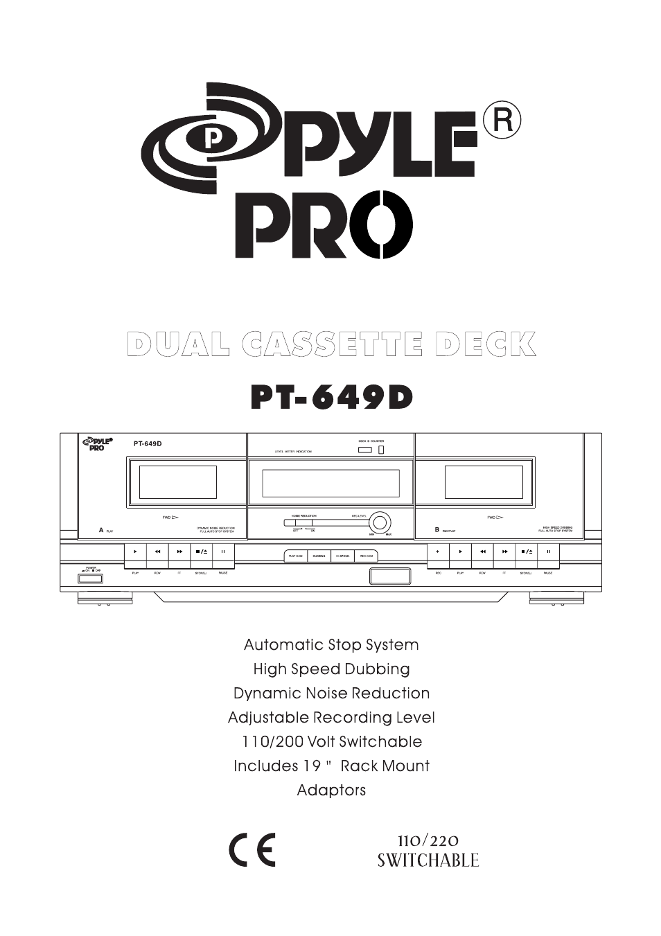 PYLE Audio PYLE PRO PT-649D User Manual | 4 pages