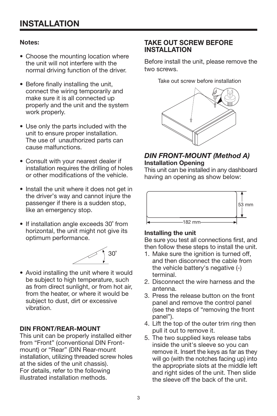 Installation | PYLE Audio PYLE Hydra Series PLCD13MR User Manual | Page 3 / 16