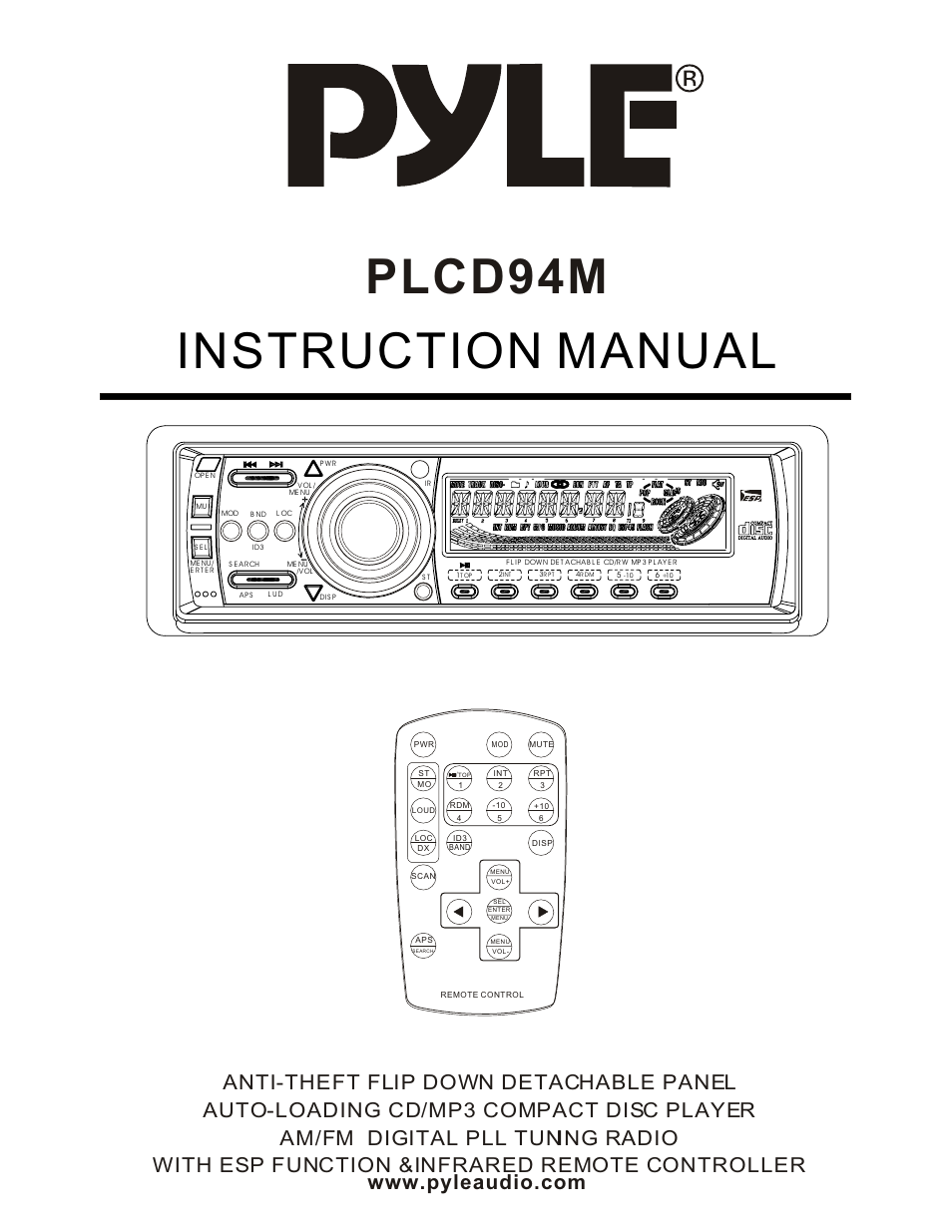 PYLE Audio PLCD94M User Manual | 12 pages