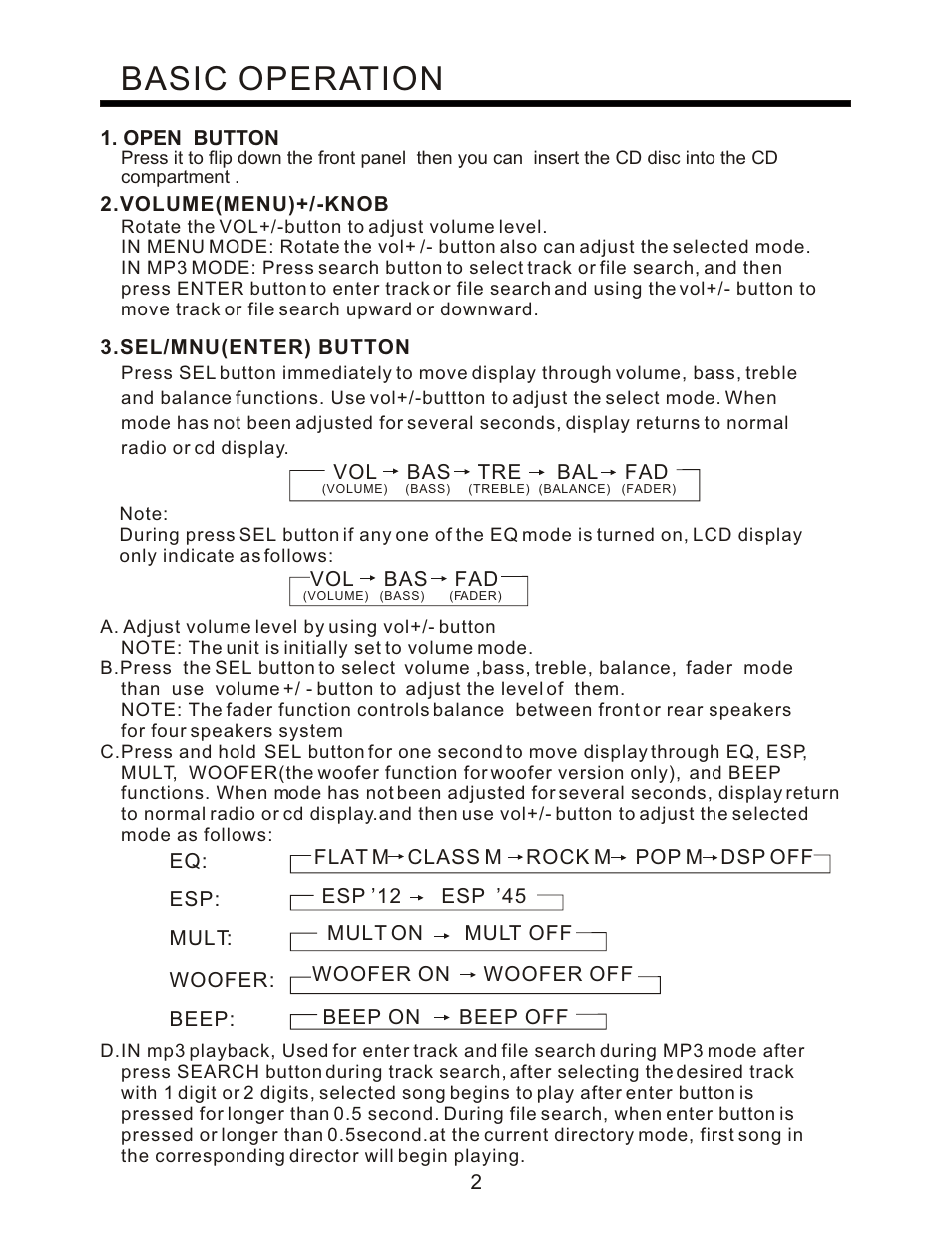 Basic operation | PYLE Audio PLCD94M User Manual | Page 3 / 12