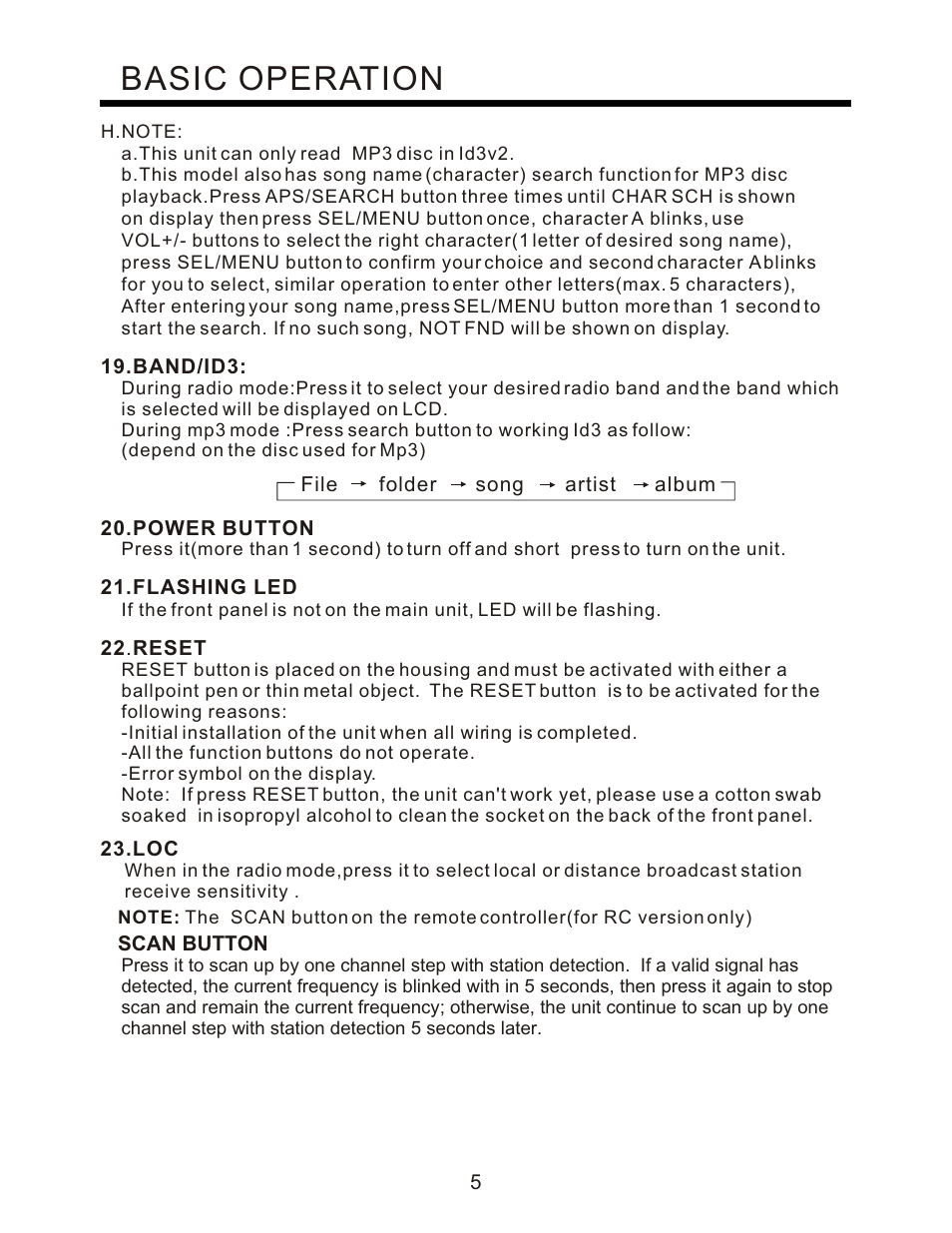 Basic operation | PYLE Audio PLCD94M User Manual | Page 6 / 12