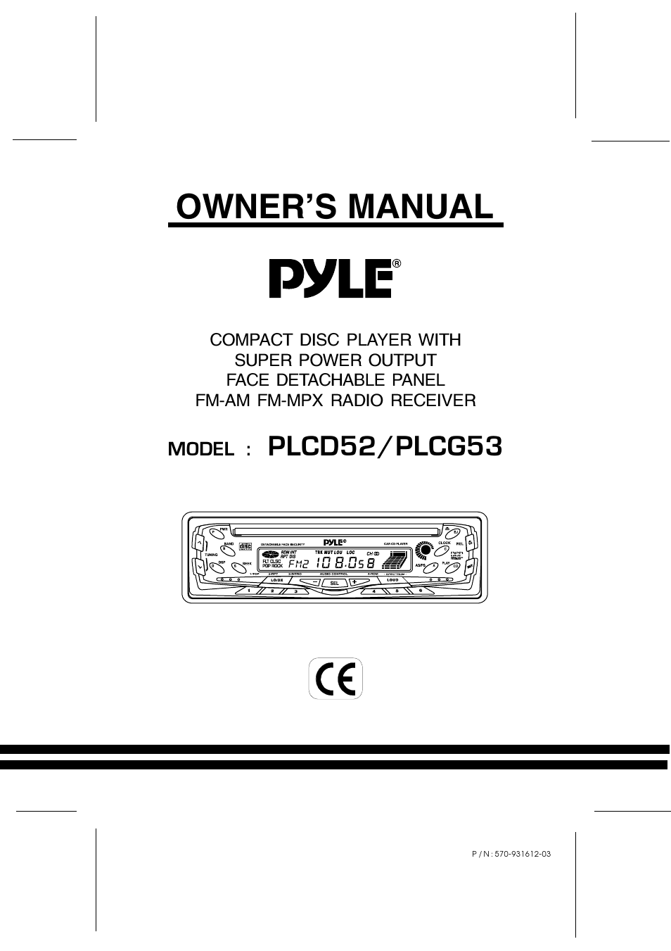 PYLE Audio PLCG53 User Manual | 4 pages