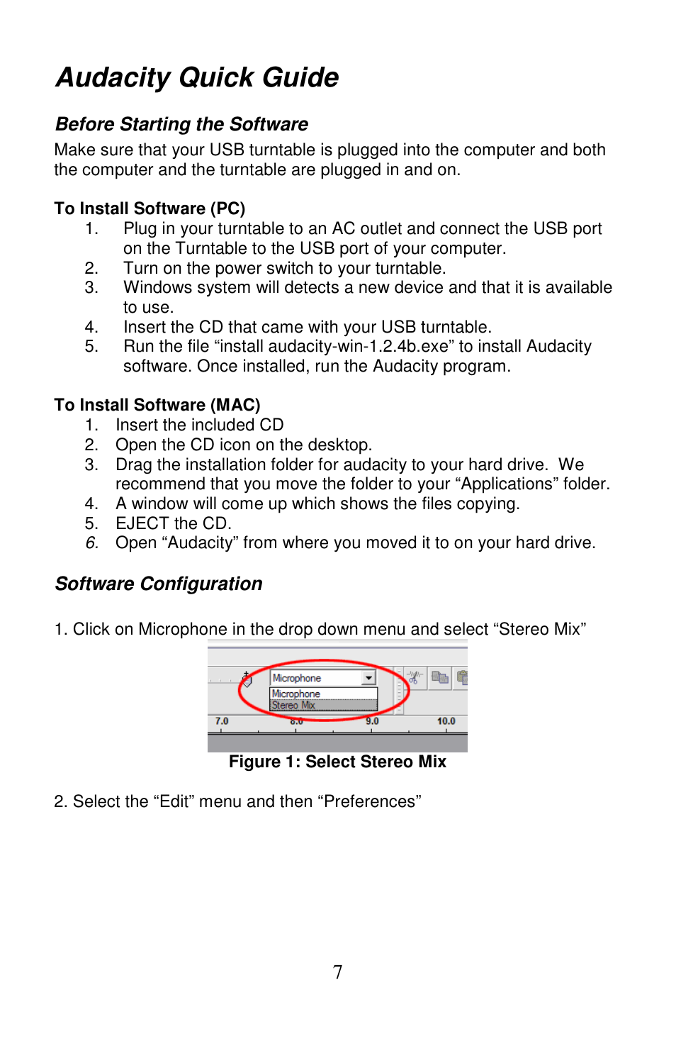 Audacity quick guide | PYLE Audio PLTTB3U User Manual | Page 7 / 21