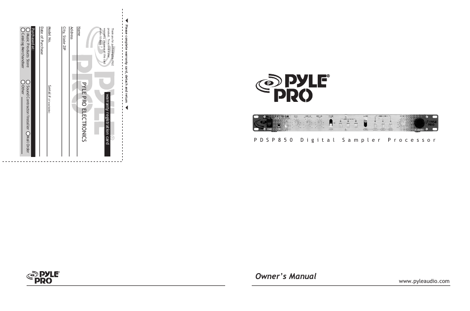 PYLE Audio PDSP850 User Manual | 4 pages