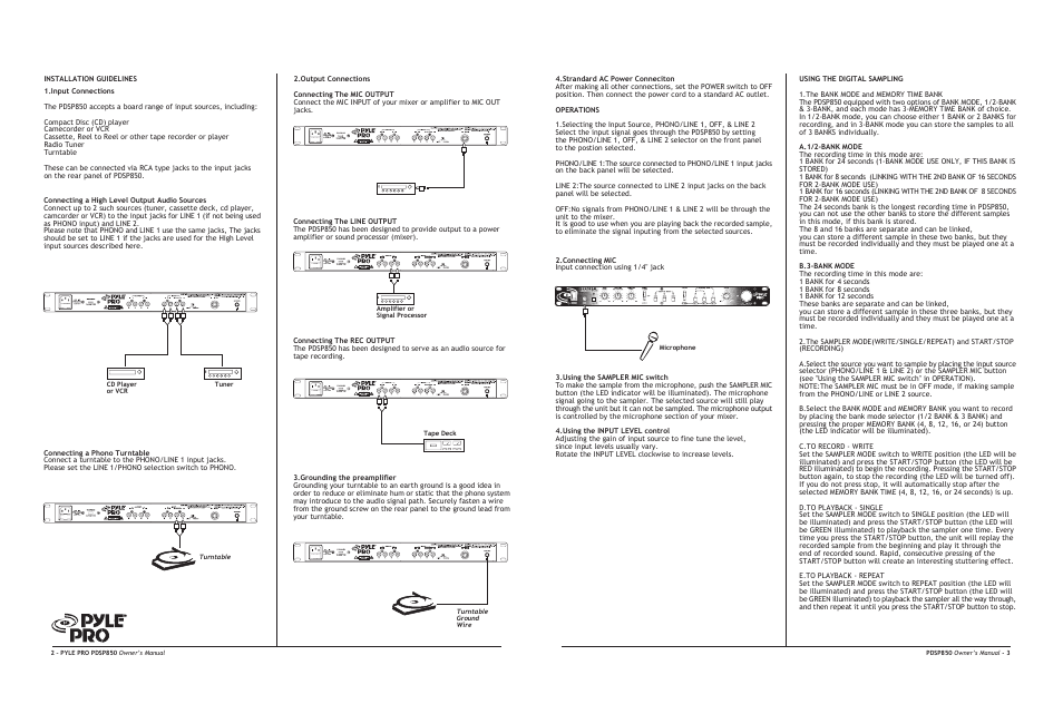 PYLE Audio PDSP850 User Manual | Page 3 / 4