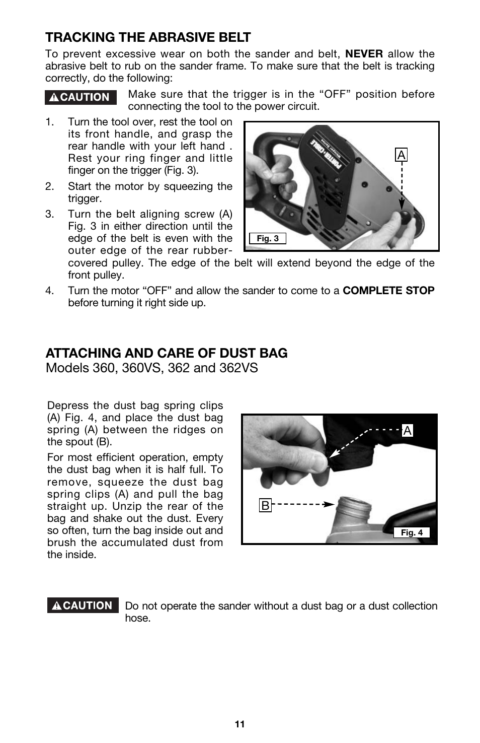Tracking the abrasive belt | PYLE Audio 363 User Manual | Page 11 / 17