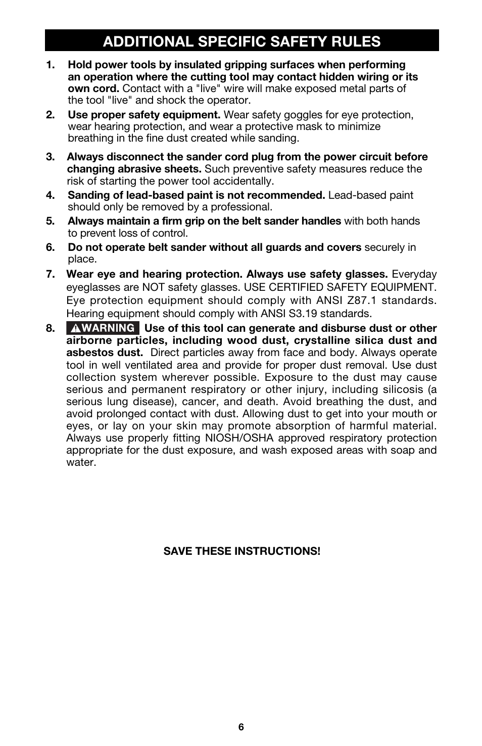 Additional specific safety rules | PYLE Audio 363 User Manual | Page 6 / 17