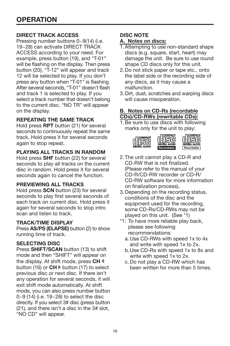 Operation | PYLE Audio PLCD19XMR User Manual | Page 16 / 18