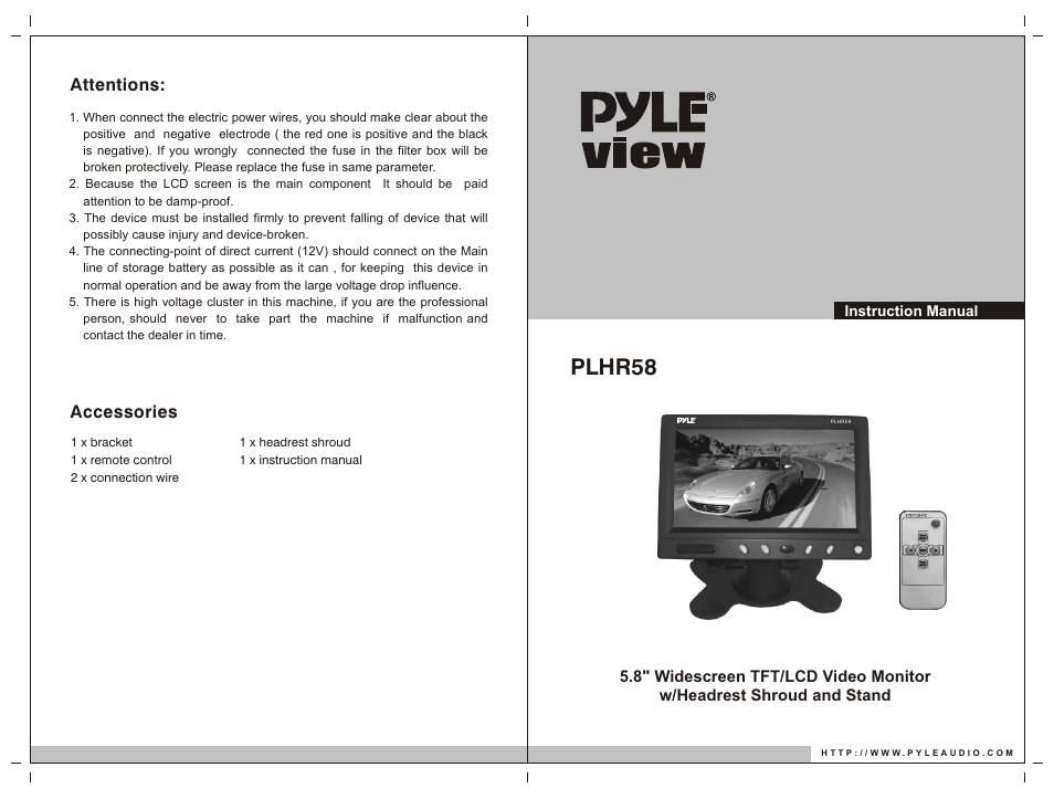 PYLE Audio PLHR58 User Manual | 2 pages