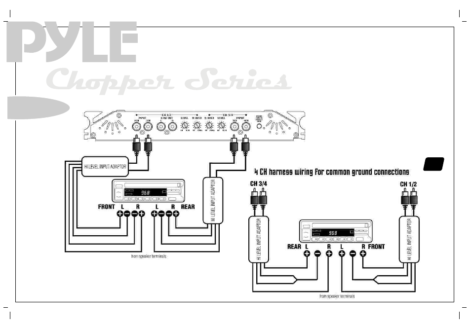 High level input connections | PYLE Audio PYLE Chopper Series PLA2230 User Manual | Page 17 / 26