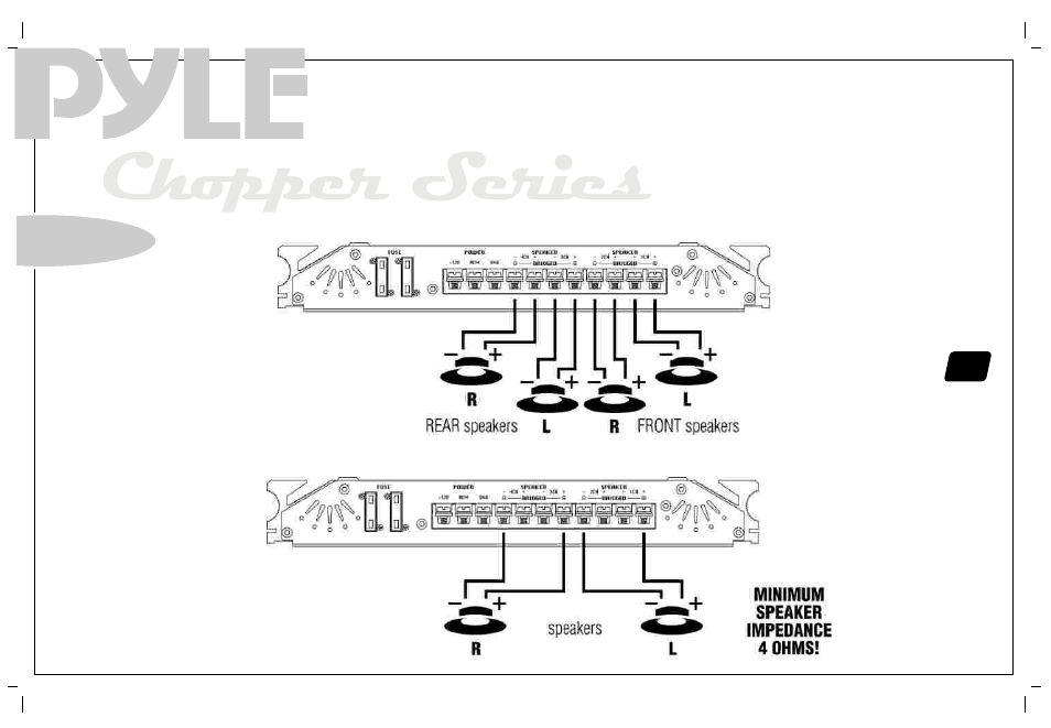 Speaker connections | PYLE Audio PYLE Chopper Series PLA2230 User Manual | Page 20 / 26