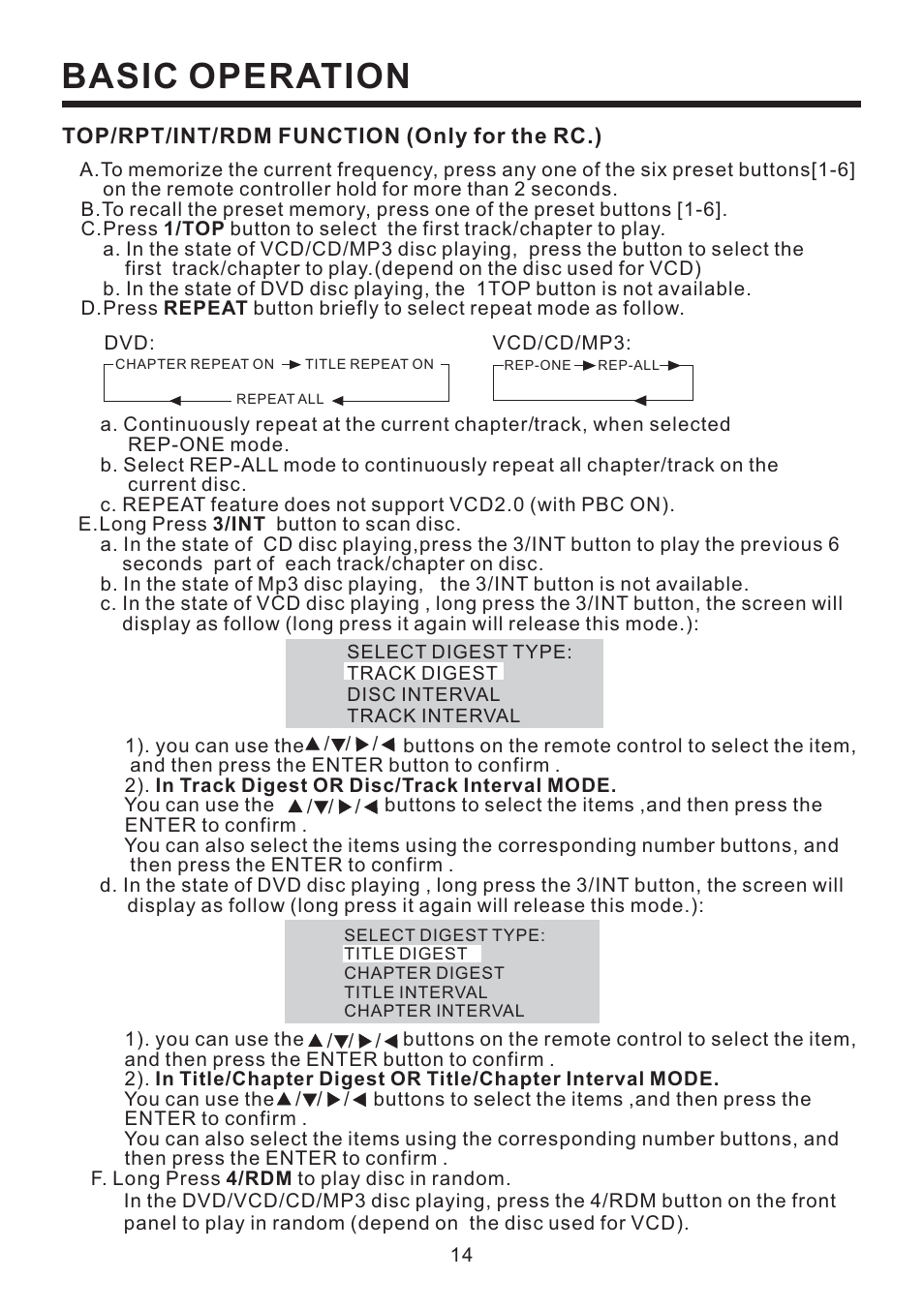 Basic operation | PYLE Audio Mobile Video System PLD41MUT User Manual | Page 15 / 26