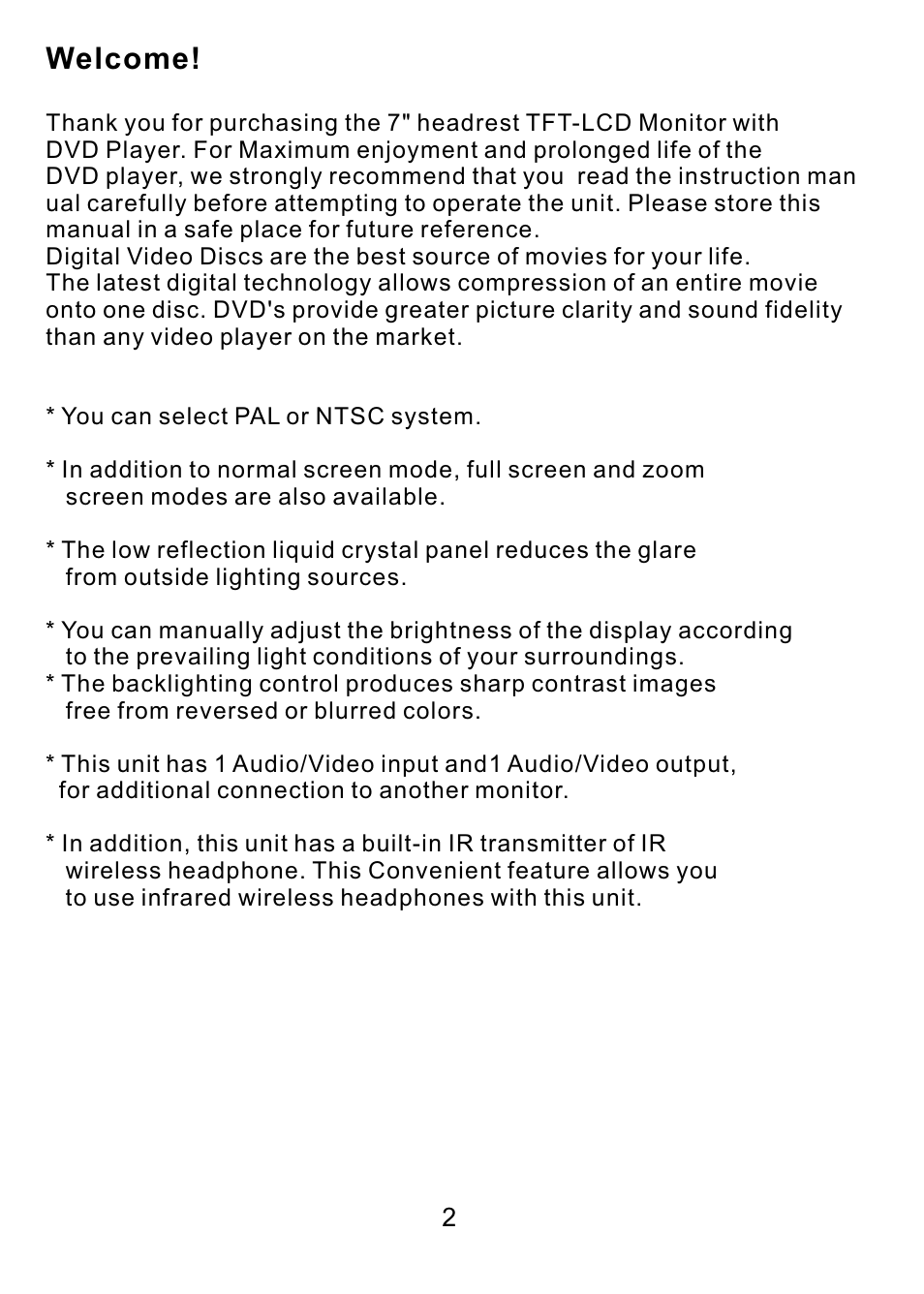 Welcome | PYLE Audio PLDVD7M User Manual | Page 3 / 12