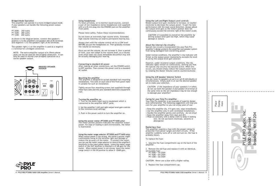 PYLE Audio PT1200 User Manual | Page 4 / 4