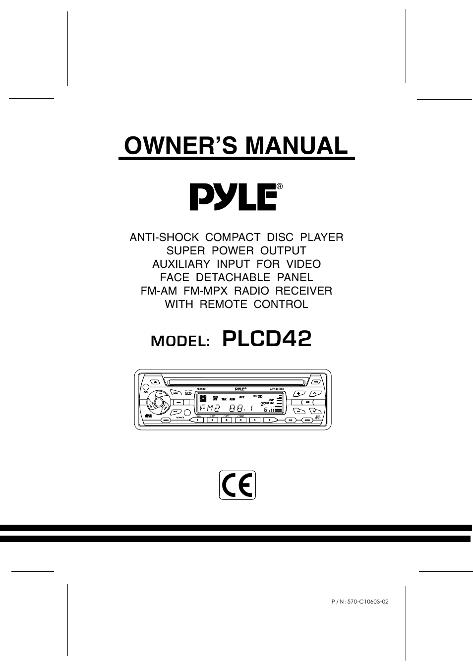PYLE Audio PLCD42 User Manual | 4 pages