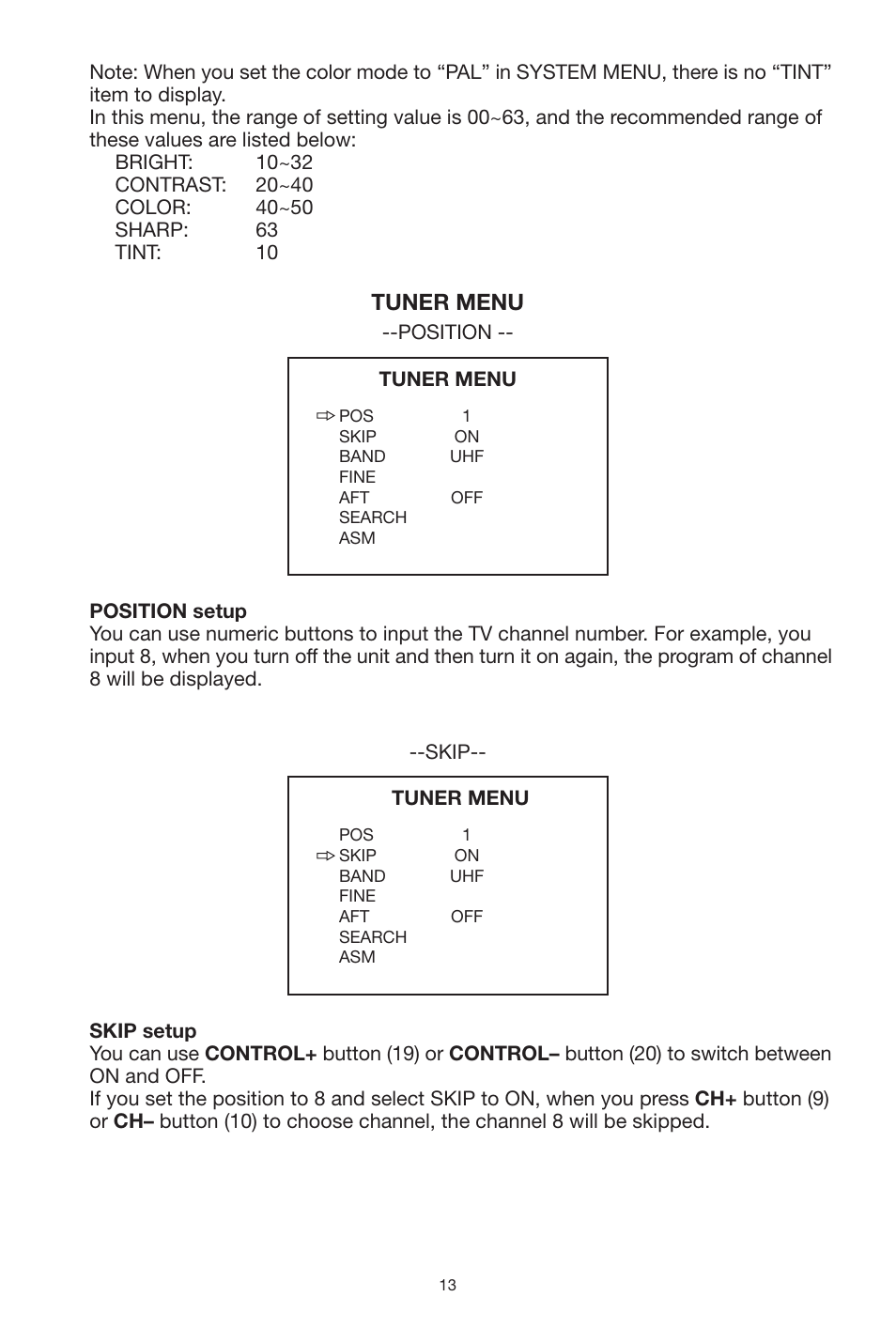 Tuner menu | PYLE Audio PLPK5TVD User Manual | Page 13 / 20