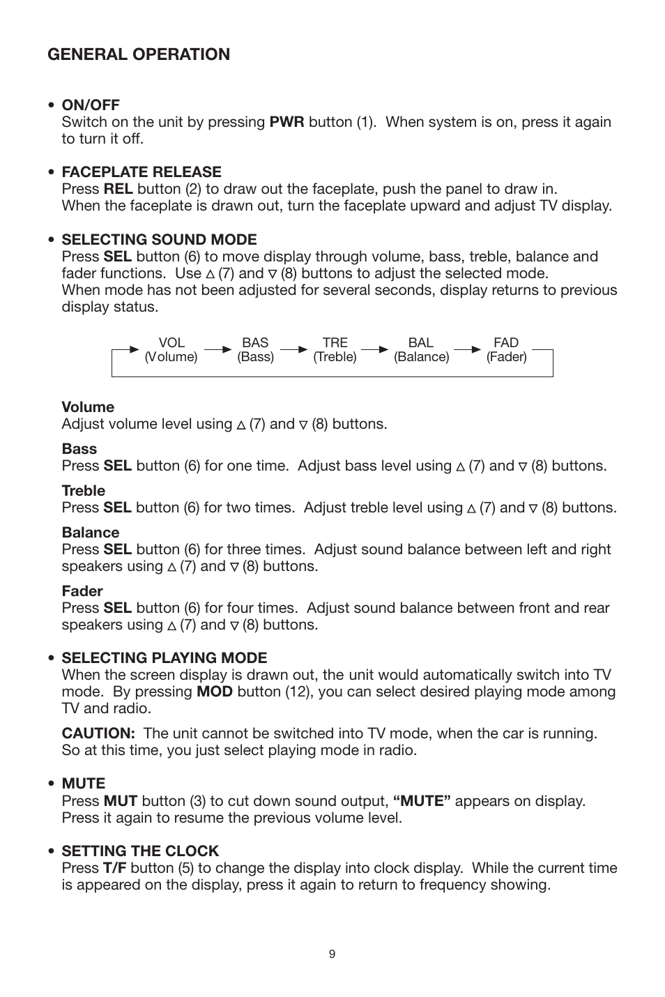 General operation | PYLE Audio PLPK5TVD User Manual | Page 9 / 20