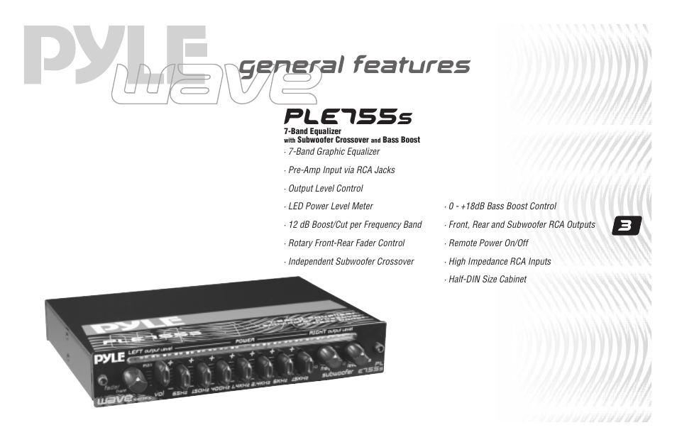 Ple755, General features | PYLE Audio PLE702B User Manual | Page 5 / 16