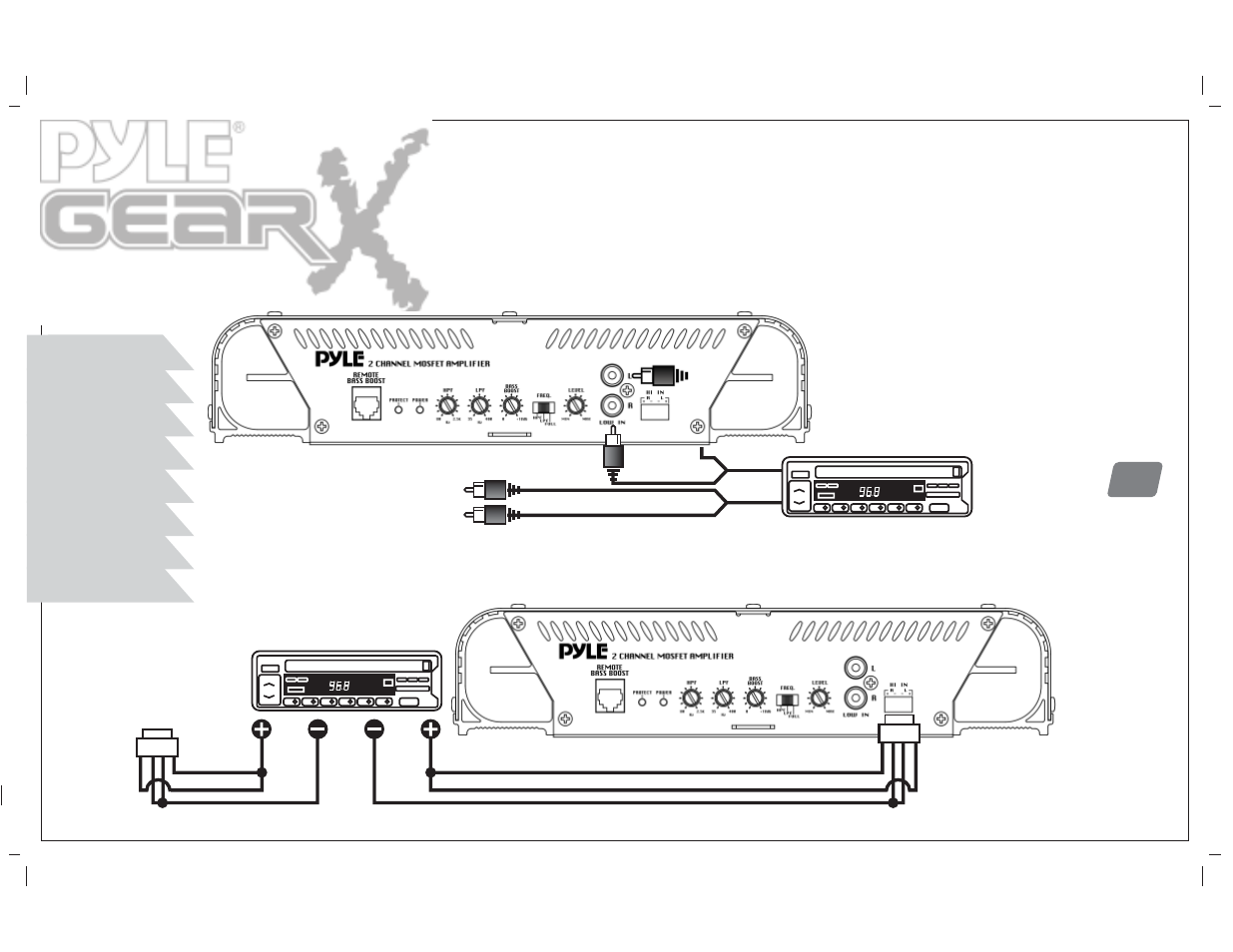 Mono input connections, Low level inputs, High level inputs | PYLE Audio PLA-4300D User Manual | Page 25 / 39