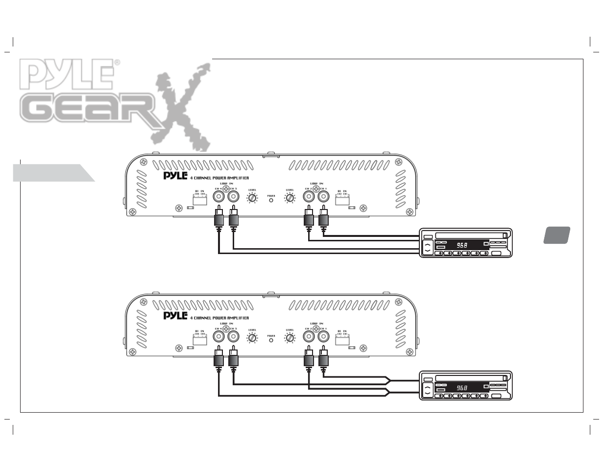 2/4 channel input connections, Low level inputs | PYLE Audio PLA-4300D User Manual | Page 26 / 39