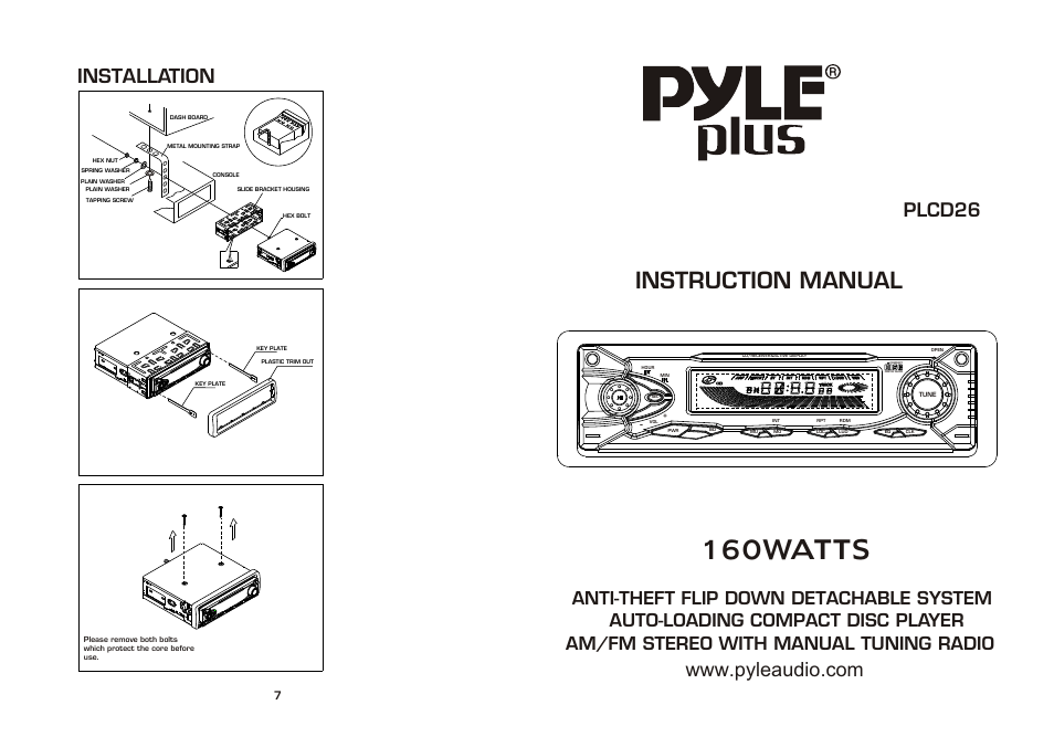 PYLE Audio PLCD26 User Manual | 4 pages