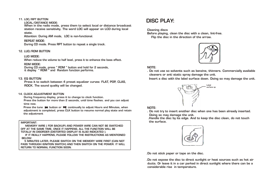 Disc play | PYLE Audio PLCD26 User Manual | Page 4 / 4