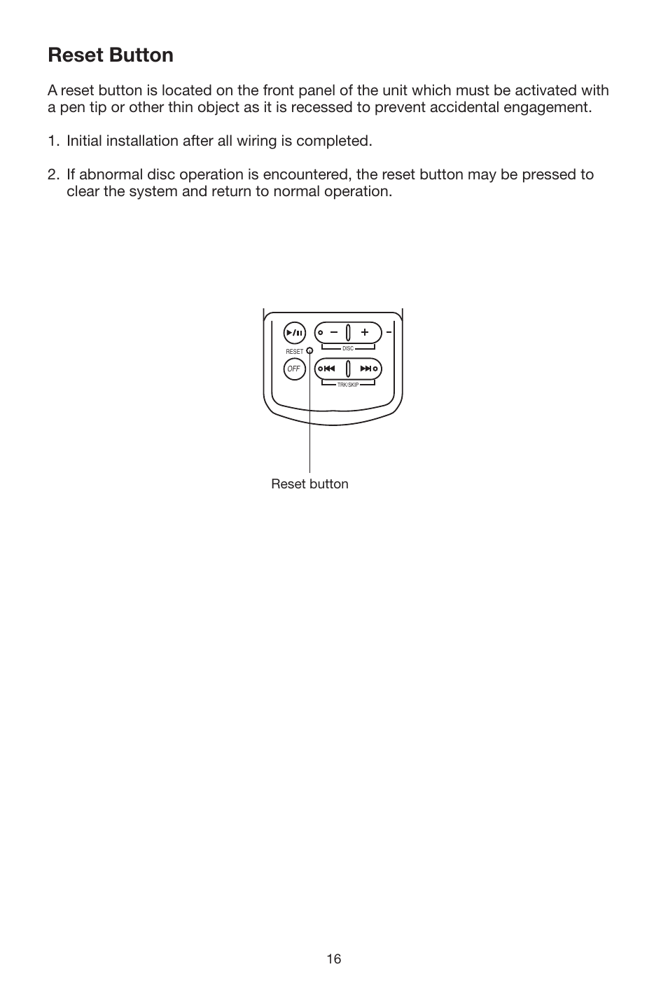 Reset button | PYLE Audio PLCD20CH User Manual | Page 16 / 24