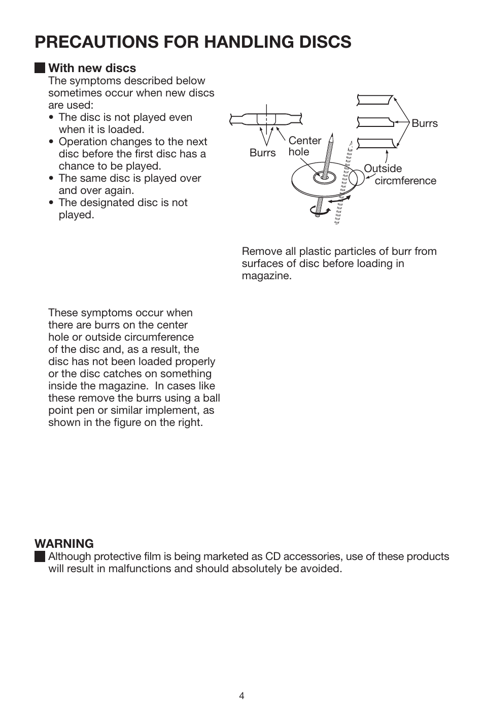 Precautions for handling discs | PYLE Audio PLCD20CH User Manual | Page 4 / 24