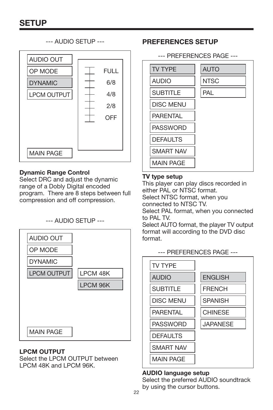 Setup | PYLE Audio PLTVD5P User Manual | Page 22 / 26