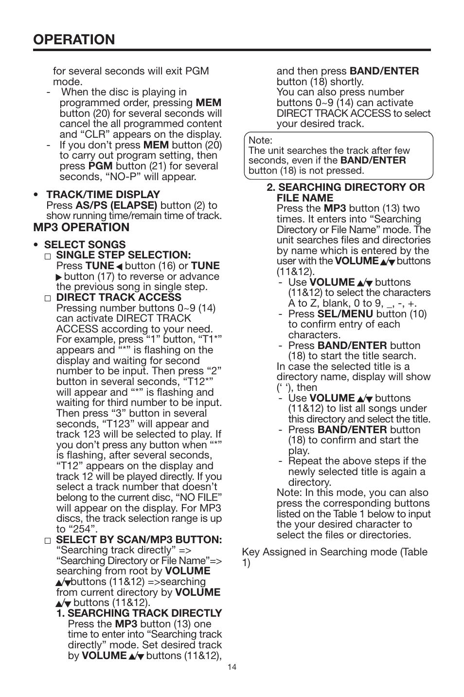 Operation | PYLE Audio PYLE Hydra Series PLCD22MRP User Manual | Page 14 / 18