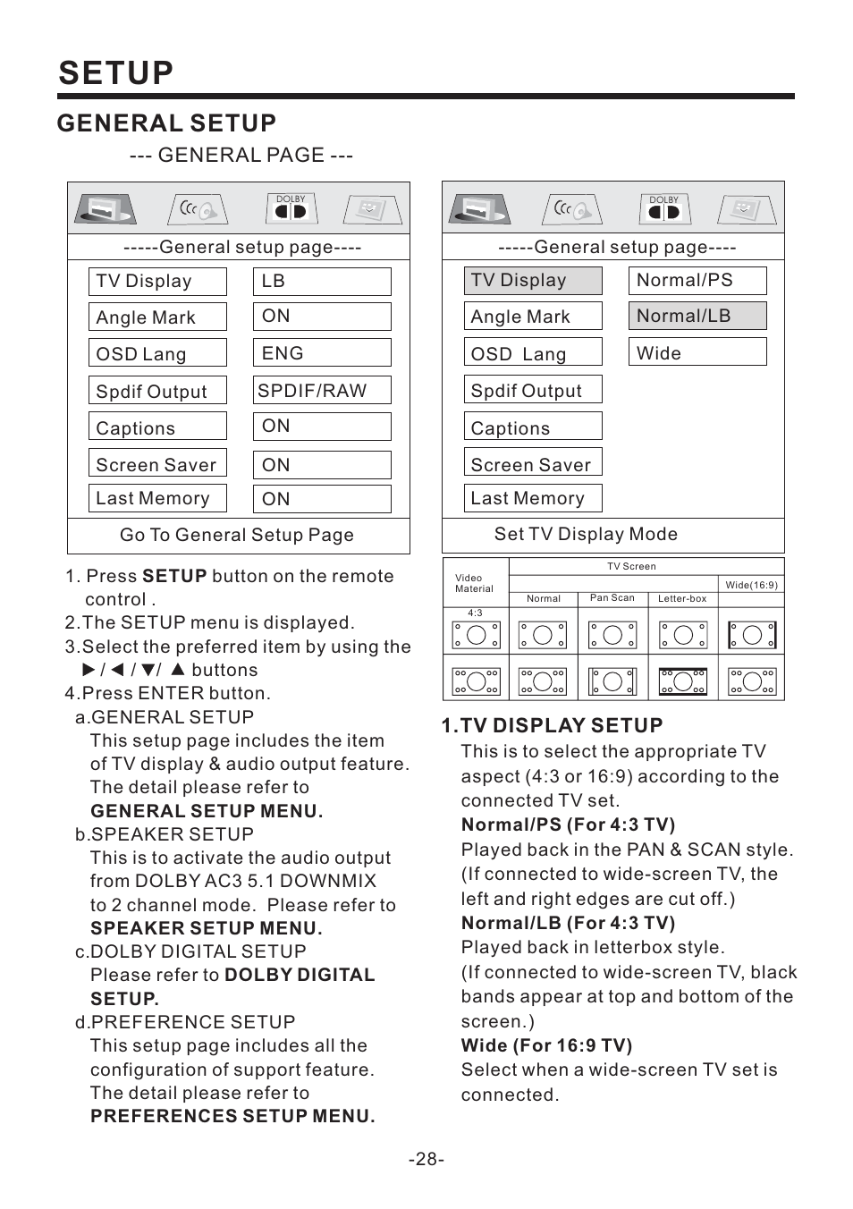 Setup, General setup | PYLE Audio PLD70BT User Manual | Page 29 / 40