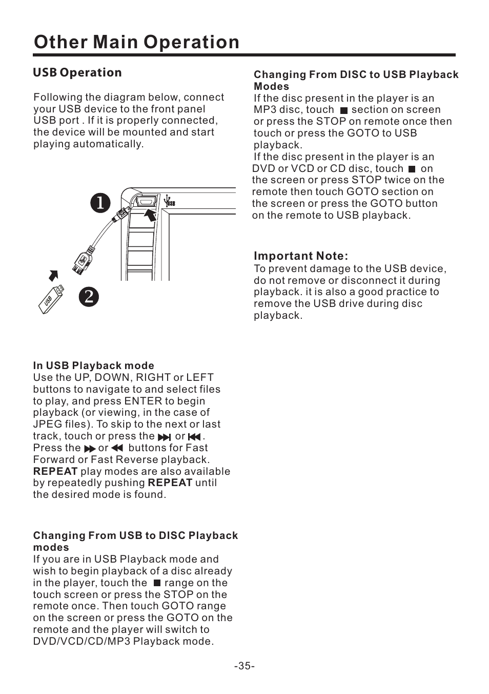 Other main operation | PYLE Audio PLD70BT User Manual | Page 36 / 40