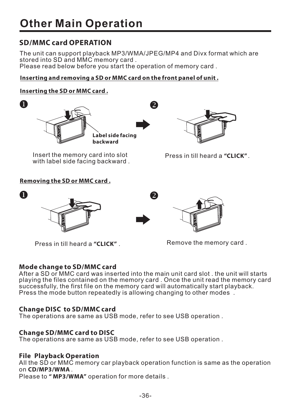 Other main operation | PYLE Audio PLD70BT User Manual | Page 37 / 40