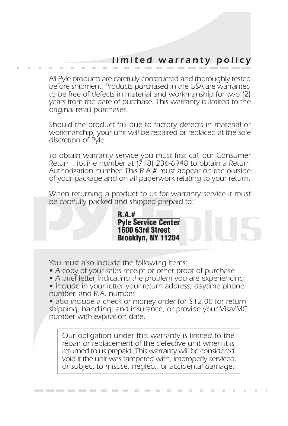 PYLE Audio PLE520P User Manual | Page 16 / 16