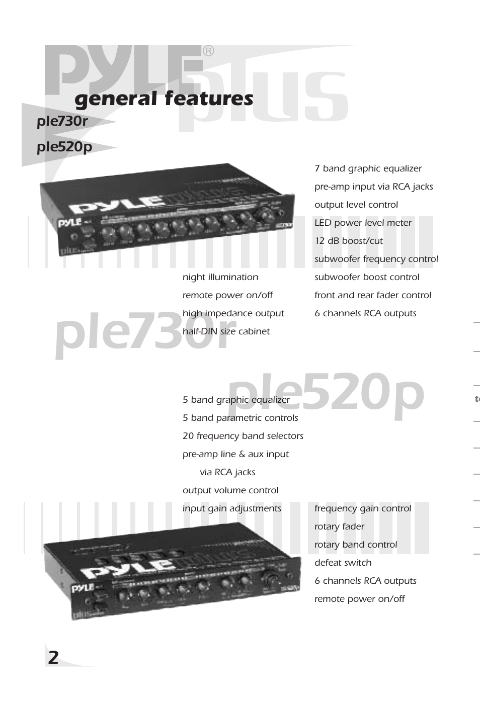 General features | PYLE Audio PLE520P User Manual | Page 4 / 16