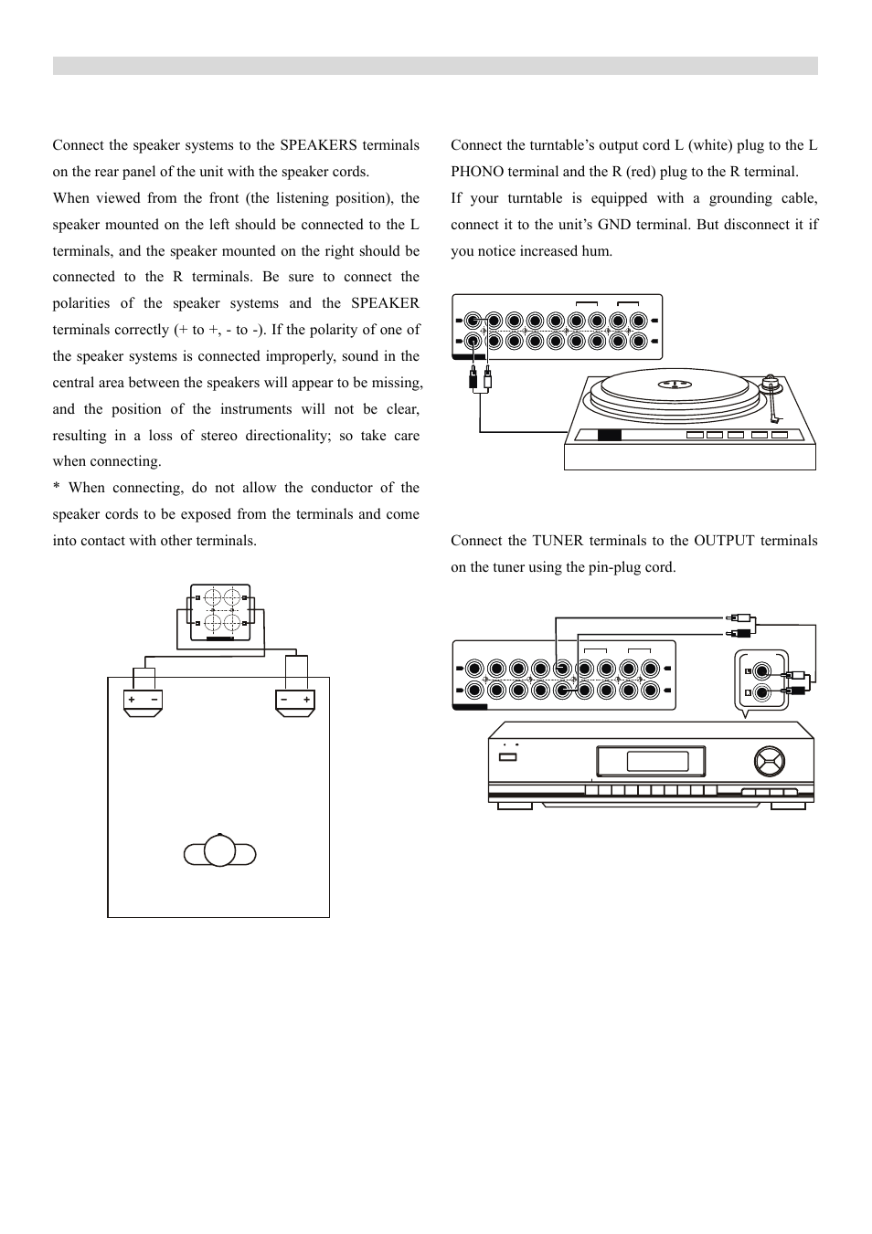 Connections, Front left front right | PYLE Audio PT-600A User Manual | Page 4 / 8