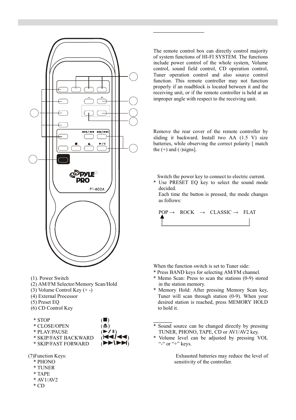 PYLE Audio PT-600A User Manual | Page 7 / 8