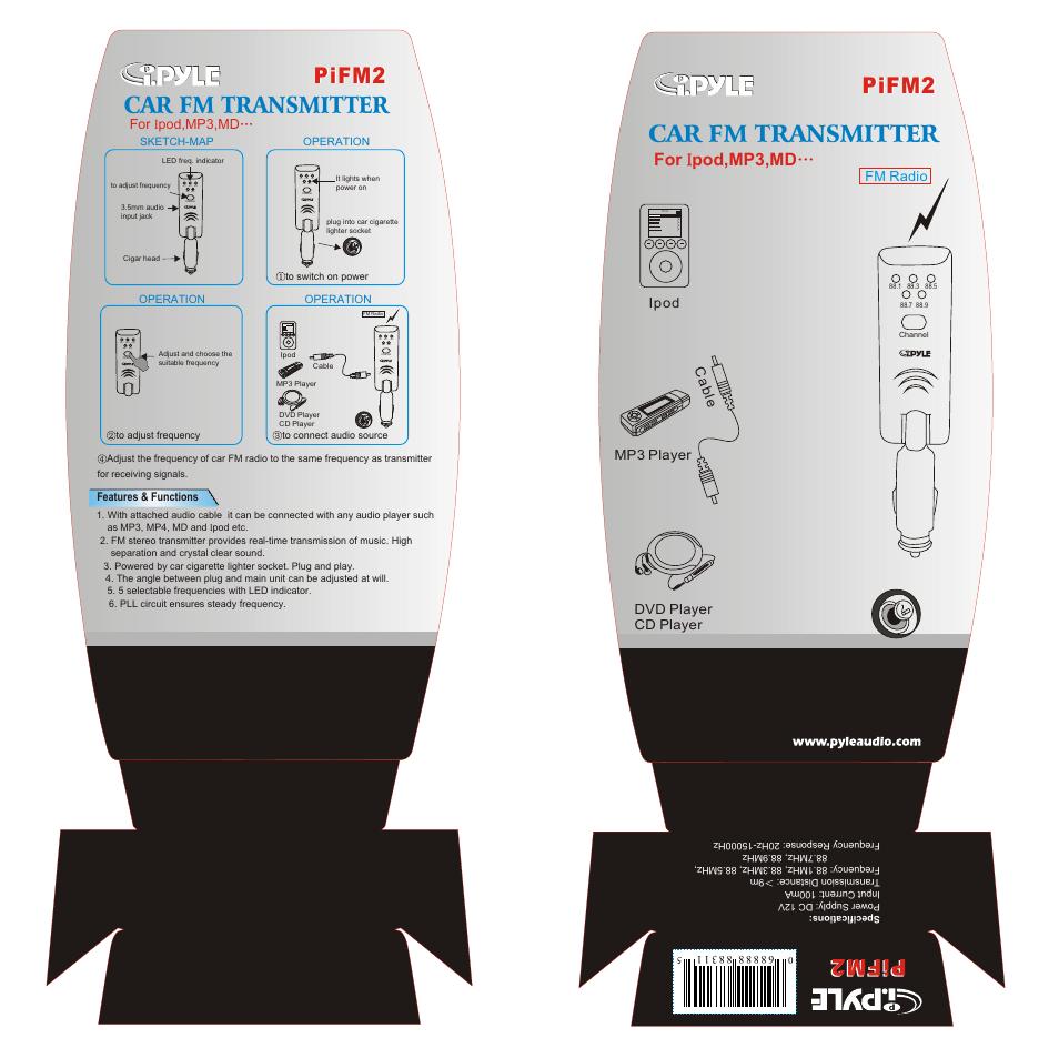 PYLE Audio PIFM2 User Manual | 1 page