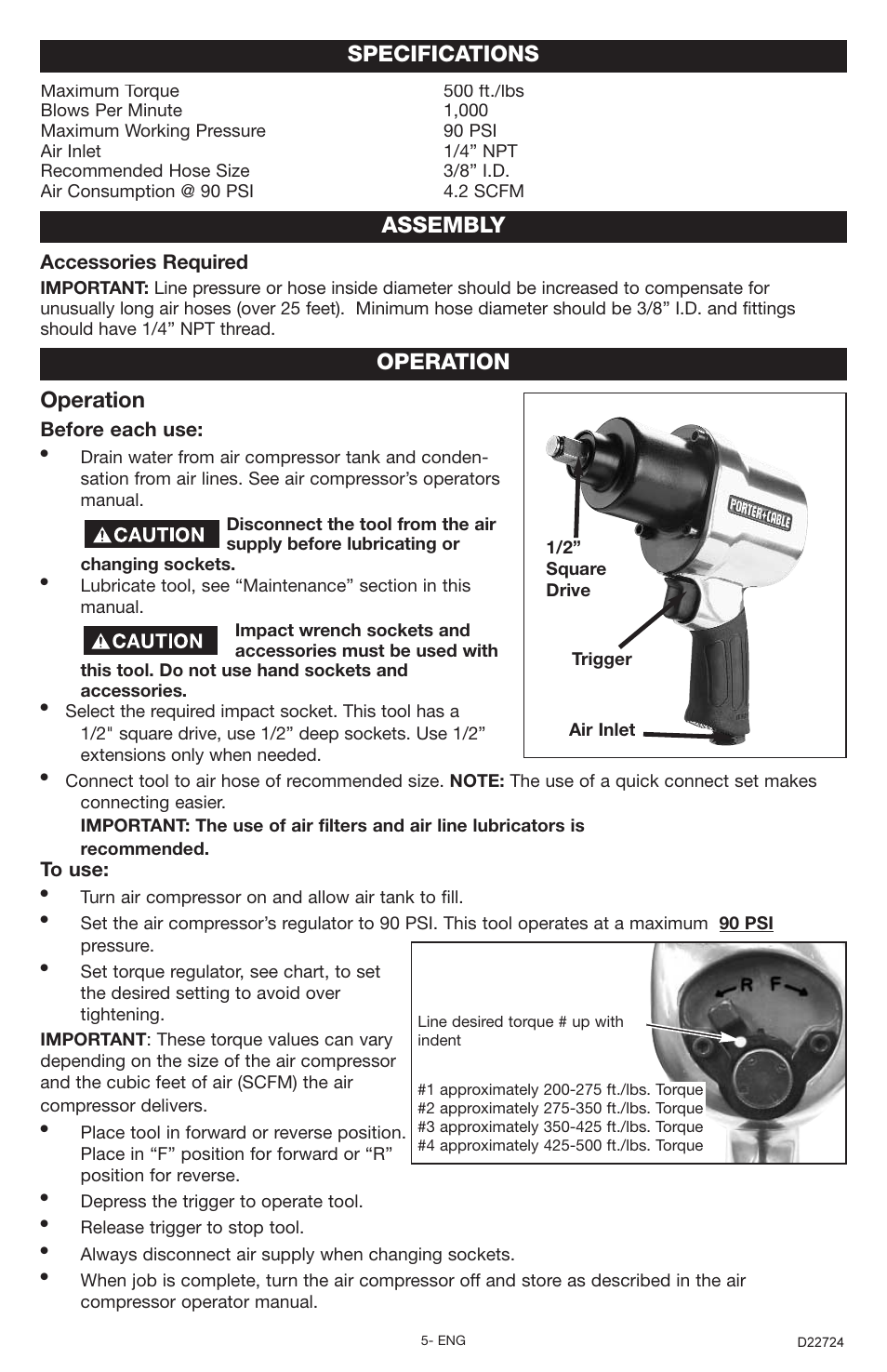 Operation, Assembly specifications operation, Before each use | Accessories required | PYLE Audio PT502 User Manual | Page 5 / 8