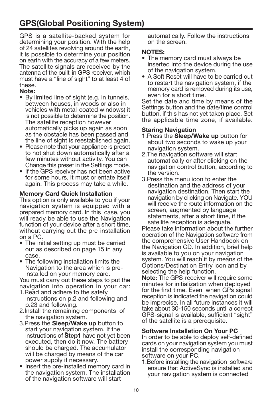 Gps(global positioning system) | PYLE Audio Global Positioning System PLNV35 User Manual | Page 10 / 12