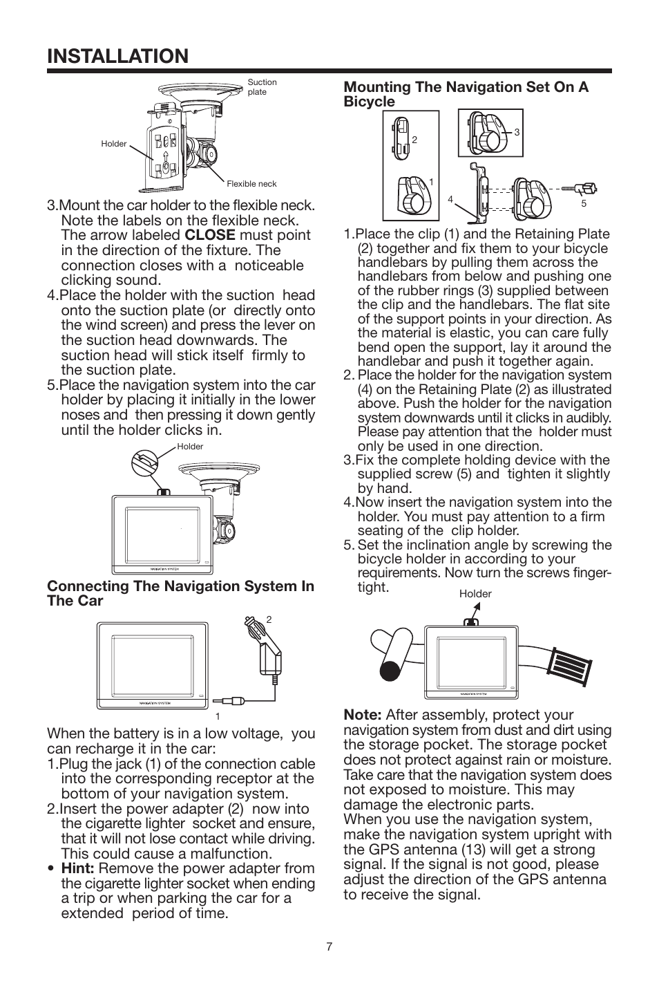 Installation | PYLE Audio Global Positioning System PLNV35 User Manual | Page 7 / 12