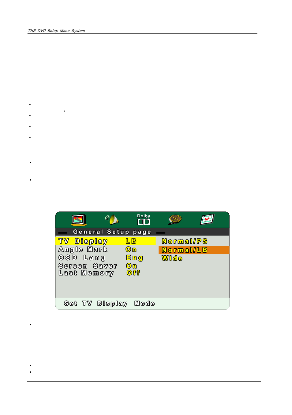 The dvd setup menu system | PYLE Audio PTC16LD User Manual | Page 24 / 34